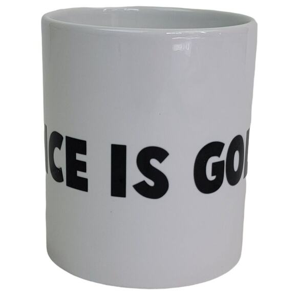 Silence Is Golden Mug 8‎ oz White Black Ceramic Coffee Tea Cup Teacher Mom Gift - Picture 3 of 6